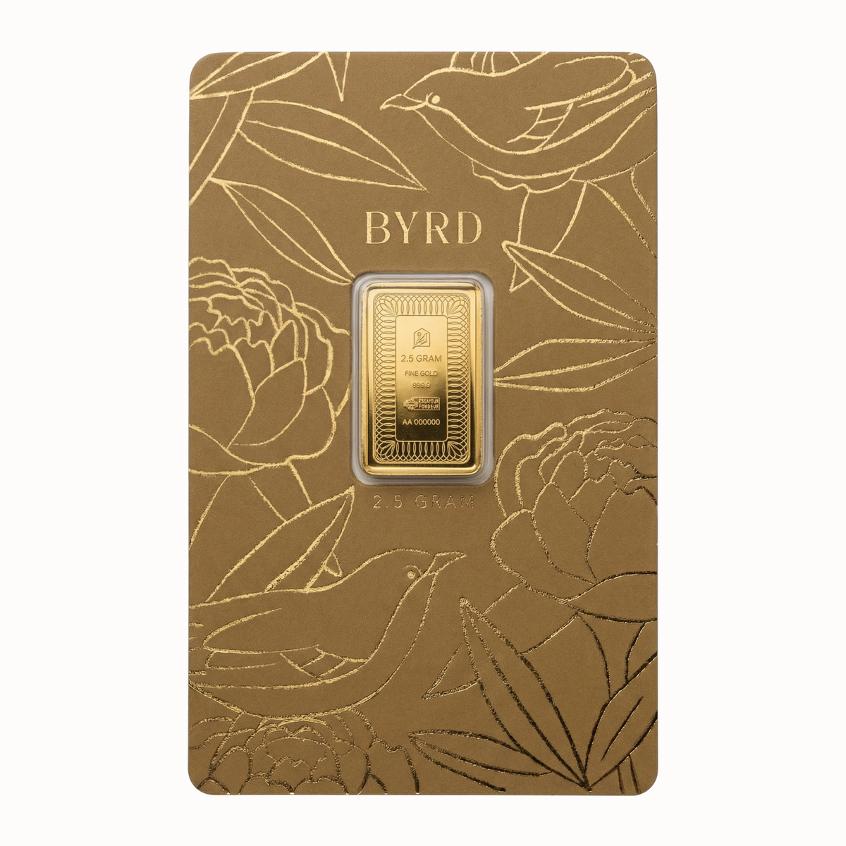 Plume, 2.5 Gram Gold Bar